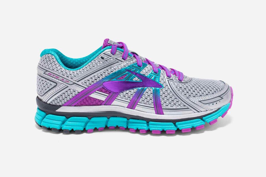 Brooks Adrenaline GTS 17 Womens Australia - Trail Running Shoes - Grey/Purple (578-VARYE)